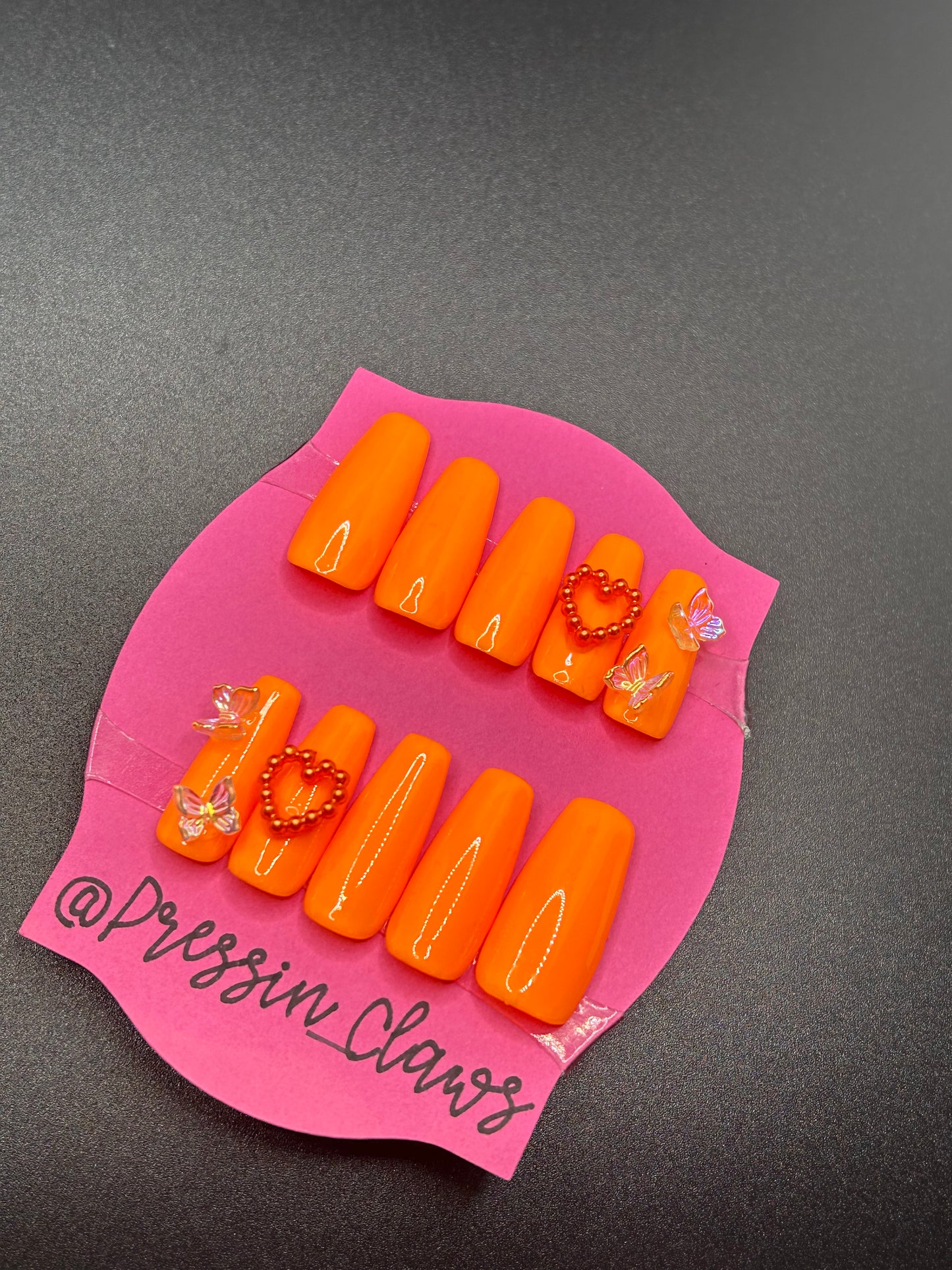 Orange press ons
